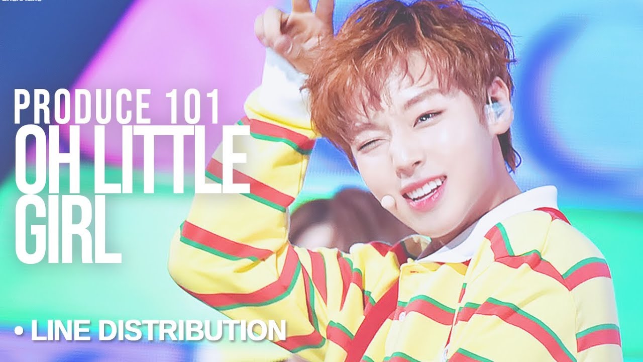 PRODUCE 101 - Oh Little Girl : Line Distribution (Color Coded)