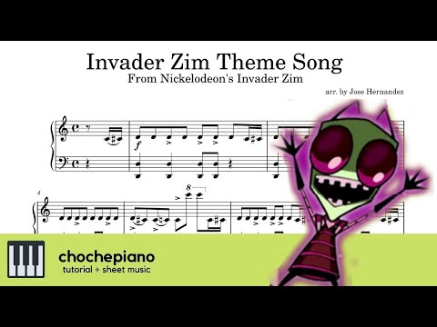 INVADER ZIM Main Theme | Piano Tutorial + Sheet Music