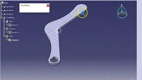 CATIA V5- Pad, pocket, Holes and Fillet