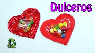150. Manualidades San ValentÃ­n: Dulceros CorazÃ³n (Reciclaje) Ecobrisa.