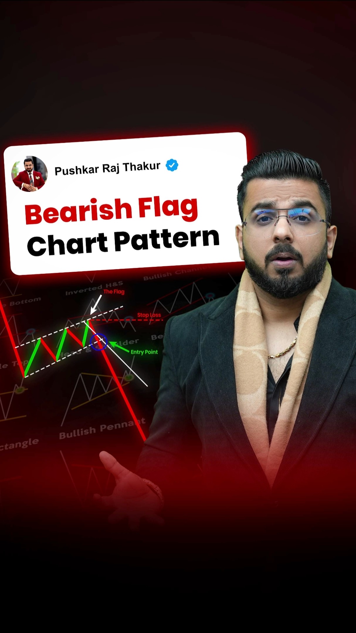 #Day59 || Bearish Flag Chart Pattern