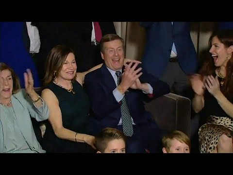 John Tory & family celebrate mayoral election win