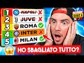 REAZIONE AL MIO PRONOSTICO sulla CLASSIFICA DI SERIE A 2025 2026 - QUANTE NE HO AZZECCATE??