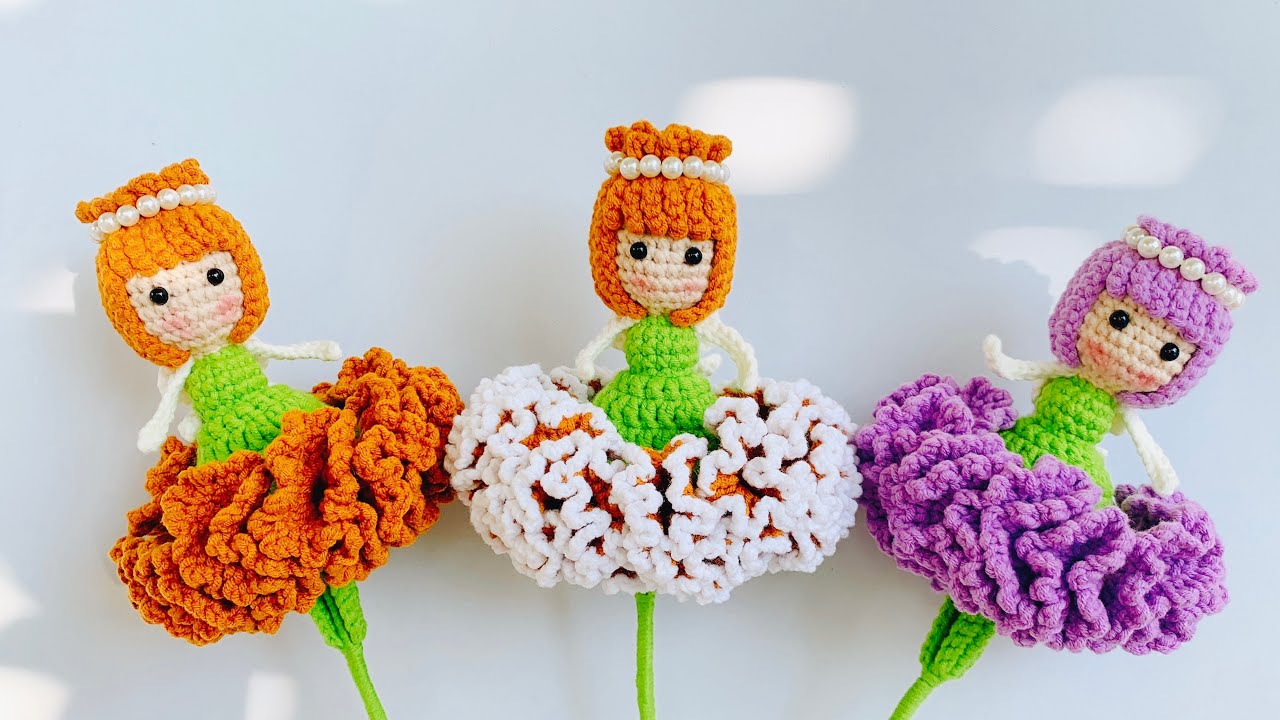 Hướng dẫn móc búp bê hoa cẩm chướng