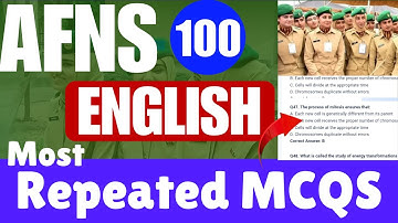 AFNS English Most Repeated Mcqs 2025 |AFNS Past Paper MCQs |AFNS Academic Part
