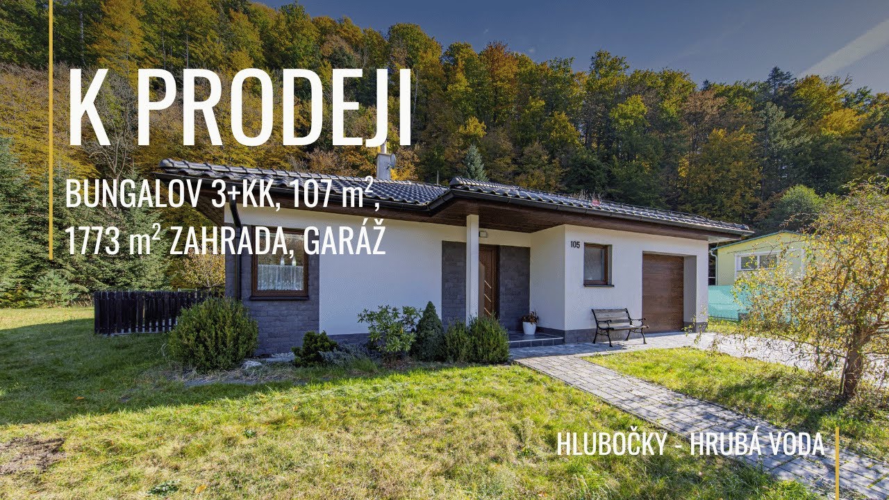 Prodej, bungalov, 3+kk s garáží, Hlubočky - Hrubá Voda