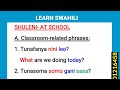 Swahili phrases at school