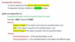 Comparable Interface - Collection Framework