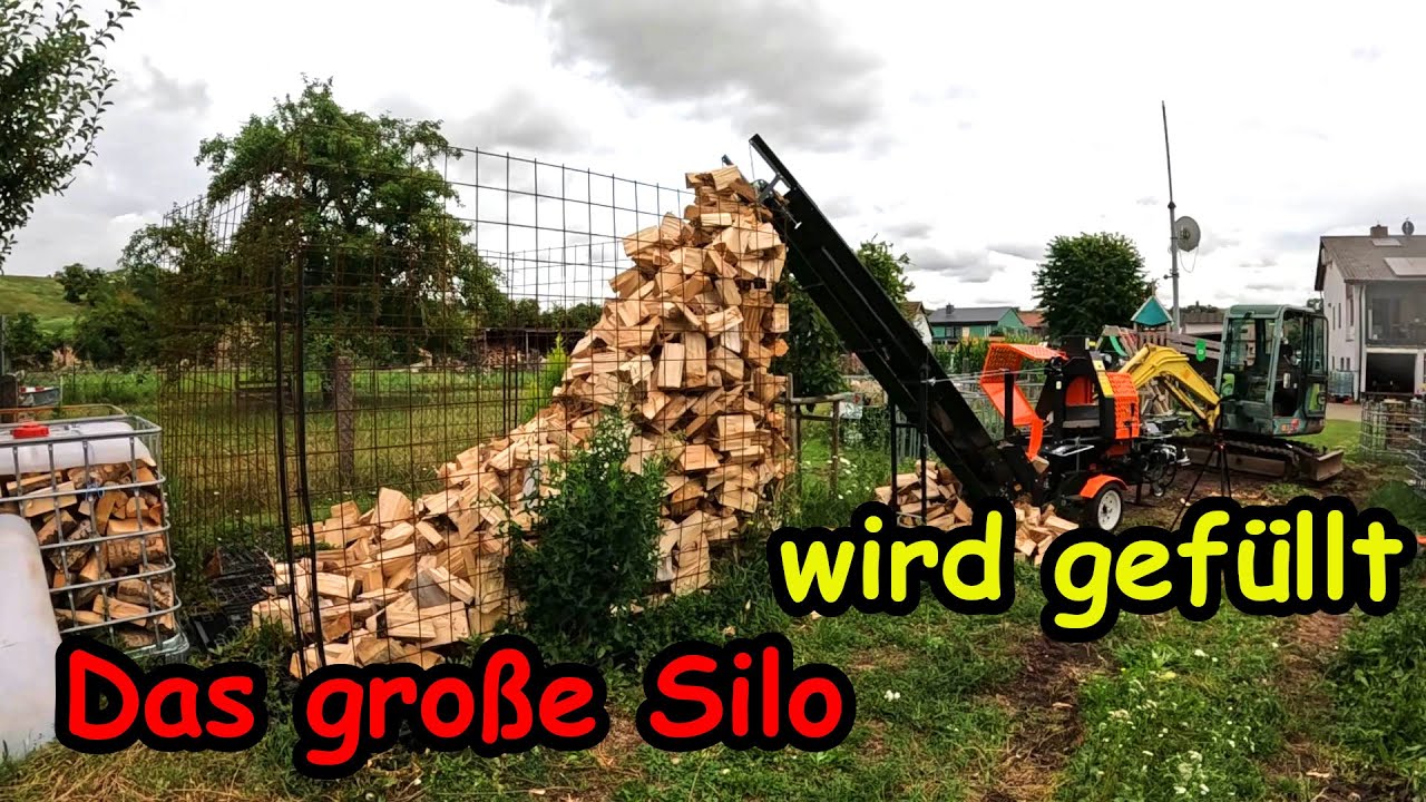 Jetzt gehts der Pappel an den Kragen - Der Woodworker Sägespaltautomat hilft dabei