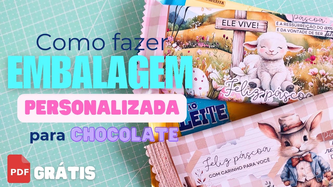 EMBALAGEM PARA BARRA DE CHOCOLATE - MOLDE GRATUITO | ATELIÊ ENCANTO