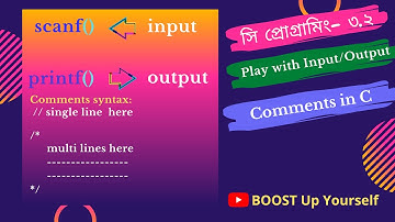 সি প্রোগ্রামিং ৩.২ | Comments in C | Play with input/output function | C Programming Bangla Tutorial