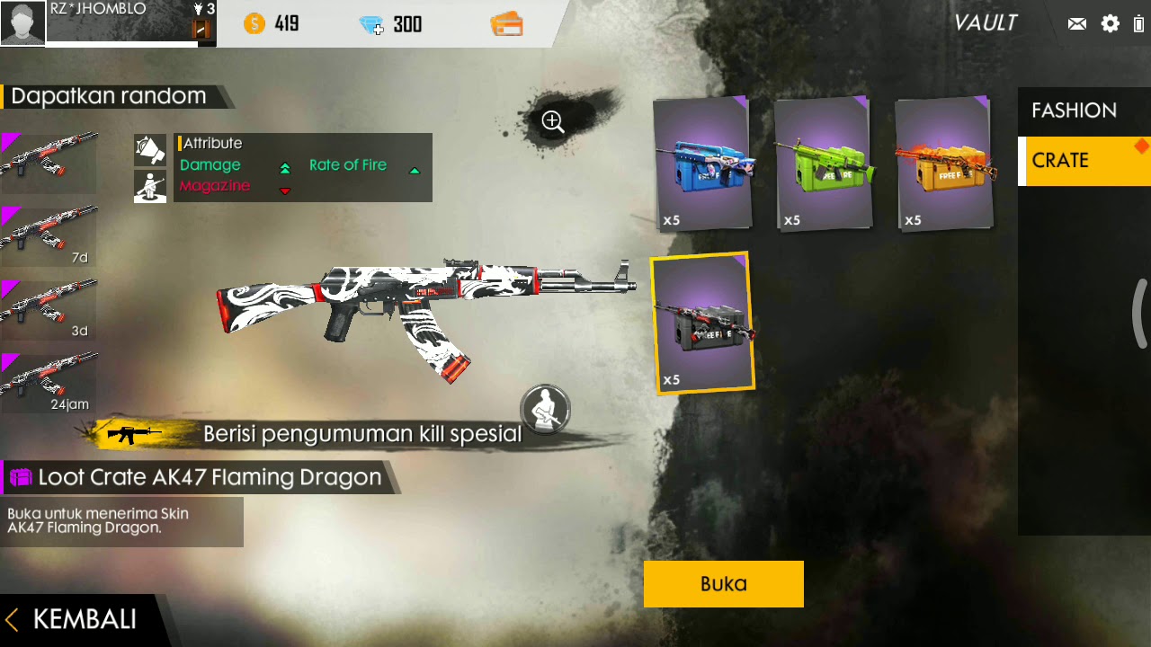OPEN 20 CRATE BOX LEGENDARY WEAPON FREE FIRE
