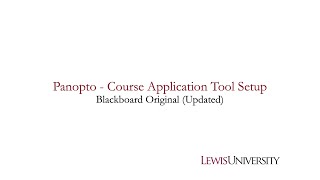 Panopto Course Application Tool - Updated for 2020
