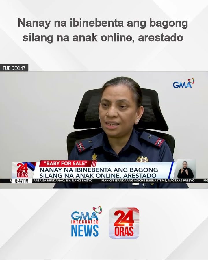 Nanay na ibinebenta ang bagong silang na anak online, arestado | 24 Oras
