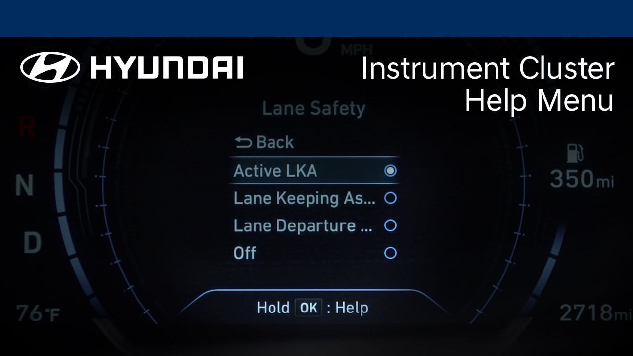 Navigating The Instrument Cluster Help Menu | Hyundai