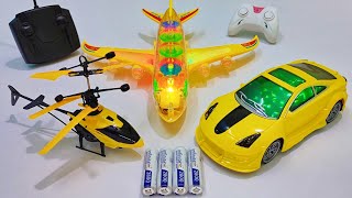 Transparent 3D Lights Airbus A380 and Rechargeable Rc Helicopter | 3D Lights Rc Car | Airbus A380