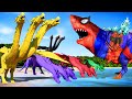 🌍 Jurassic World Evolution 🌍 Colorful King Ghidorah Team,Spiderman Megalodon Dinosaurs Fight
