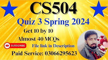 CS-504| Quiz 3 | Graded solved | 17-May-2024|100% correct |#cs504| Spring 2024 |Software Engineering