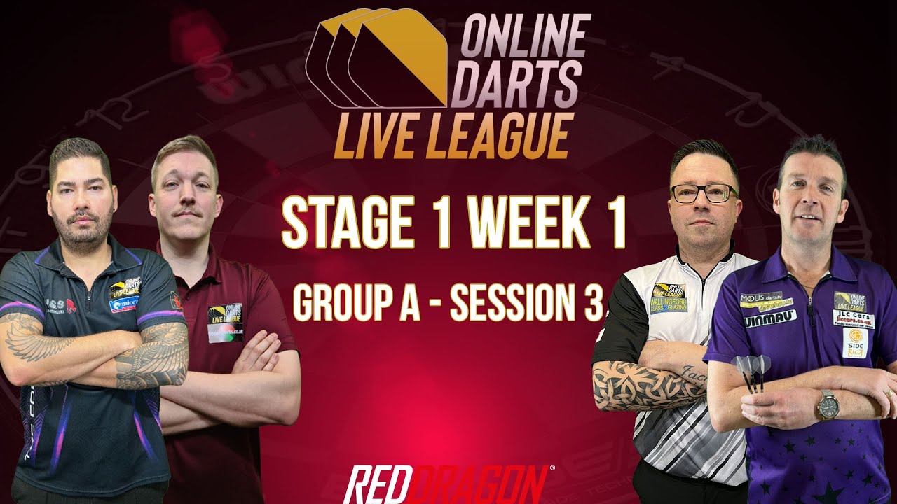 ONLINE DARTS LIVE LEAGUE | Stage 1 Week 1| GROUP A - Session 3 - YouTube