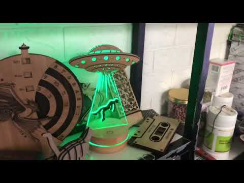 Video File vector mô hình đèn ngủ 3D UFO gắn LED trang trí - youtube