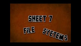 [CMP 303] File Systems - Sheet problems