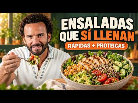 En menos de 10 MINUTOS 5 Ensaladas ALTAS EN PROTEINA super nutritivas