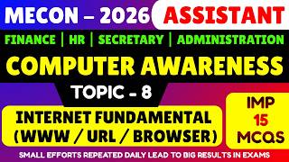 Internet Fundamental MCQS | MECON Assistant Recuritment 2026 | Mecon Computer Awareness MCQS PDF