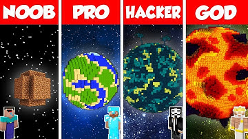 Minecraft Battle: NOOB vs PRO vs HACKER vs GOD: INSIDE PLANET HOUSE BASE BUILD CHALLENGE / Animation