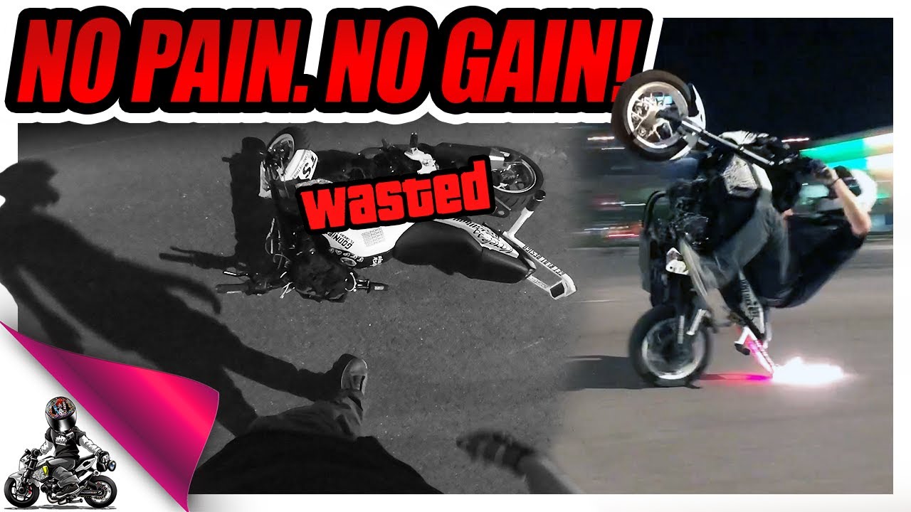 Learning how to scrape Grom wheelies hurts