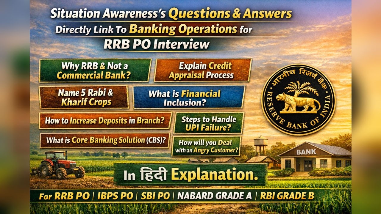 Part-4 RRB PO Interview | Situation Awareness Q&A Link to Banking Operation | PYQ Explained 