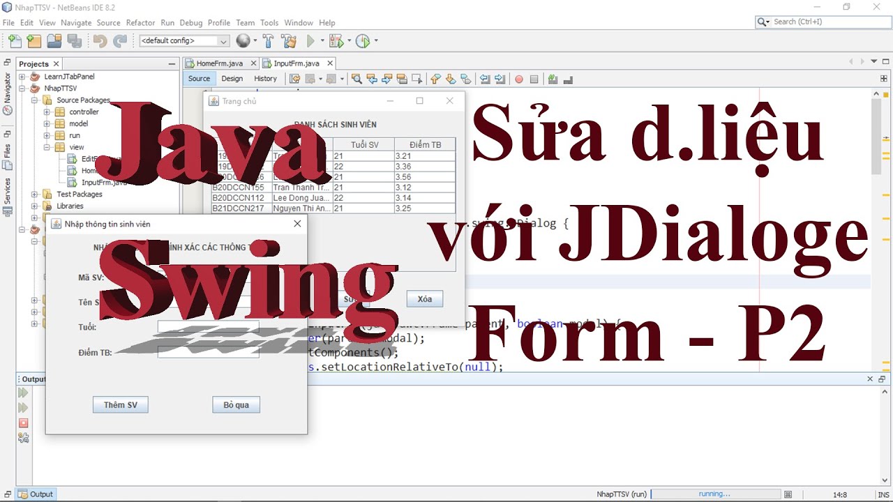 Java Swing - Sửa dữ liệu từ bảng với JDialog Form - P1 - YouTube