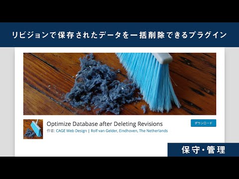 リビジョンで保存されたデータを一括削除できるプラグイン【Optimize Database after Deleting Revisions】
