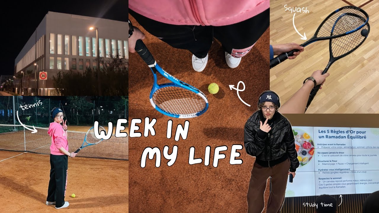 A Week in My Life at  UM6P Uni🎓🤍 | Study Days, Tennis, Squash & Cozy Cooking | أسبوع في حياتي كطالبة