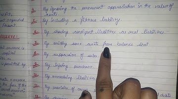 AUDITING-CHAPTER- 11 ( PART 56 ) CREATION OF SECRET RESERVE