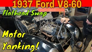 Removing the V8-60 hp Engine and Transmission from my 1937 Ford Touring Sedan