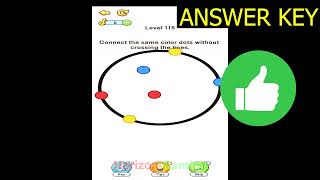 Brain Ace LEVEL 115 Connect the same color dots without crossing the lines - Gameplay Walkthrough screenshot 5