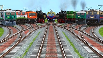 IX TRAINS PASSING FOR BUMPY RAILROAD TRACKS ZIG ZAG TRACKS ||@Trains_Crossing595 