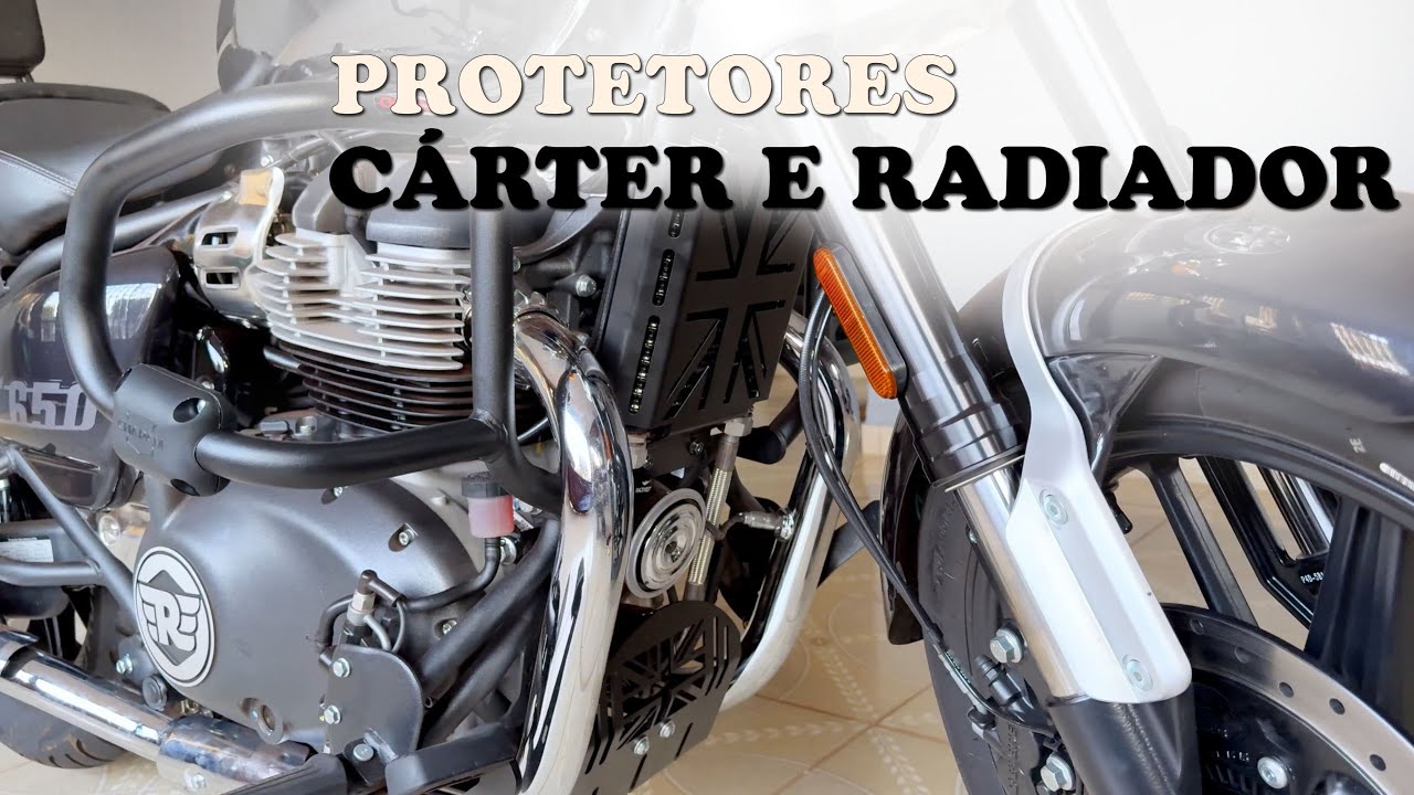 Protetores de Cárter e Radiador Brukutu - Instalação completa na super meteor 650