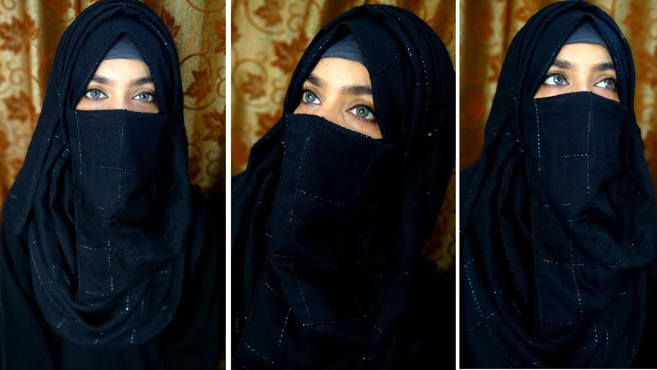 Black Hijab With Layers And Niqab || Black Hijab Look