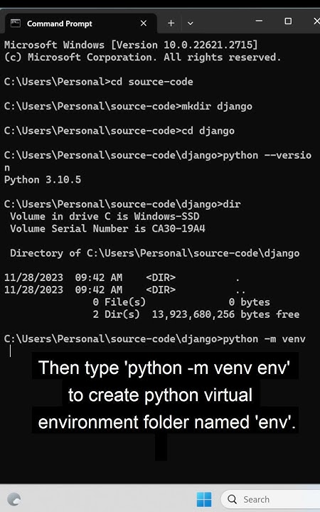 How to Create Python Virtual Environment using Command in Command ...