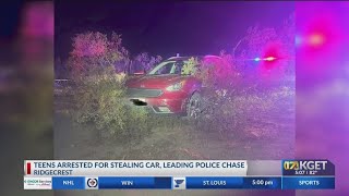 Teens arrested for stealing vehicle, leading police on chase