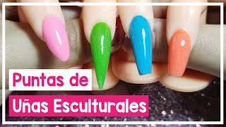 Como hacer PUNTA ALMENDRA STILETTO COFFIN Y BALLERINA con UNAS ESCULTURALES Tutorial de unas