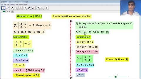 Question Bank - Q.1- A & B  - Linear Equations in two variables