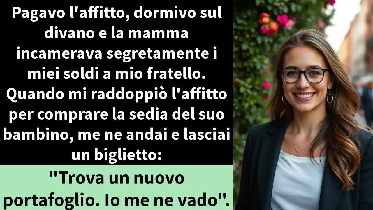 «Mamma, questa sarà l’ultima volta che ti mando l’affitto.» La sua voce dall’altra parte del telefono si fece improvvisamente gelida: «Cosa vuoi dire?» Non risposi. Sorrisi soltanto, perché sapevo...