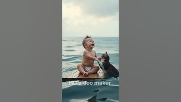 baby and cat 😺 short video| #aivideo #aicontent #aicontent