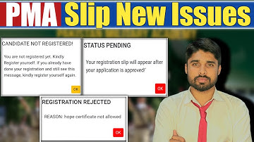 PMA Long Course Roll Number Slip Issues | Status Pending | Candidate Not Registered
