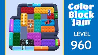 Color Block Jam Level 960 Solution Walkthrough (No Boosters)
