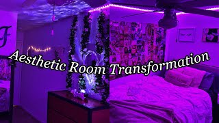 ☆AESTHETIC BEDROOM TRANSFORMATION☆ // *tiktok inspired wall collage vine wall LED lights etc * YouTube