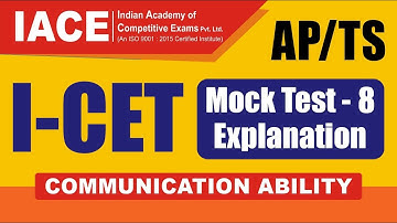AP/TS I-CET Mock Test - 8 Explanation COMMUNICATION ABILITY | IACE