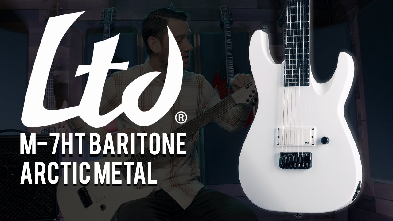 ESP LTD M-7HT Baritone Arctic Metal Demo - YouTube